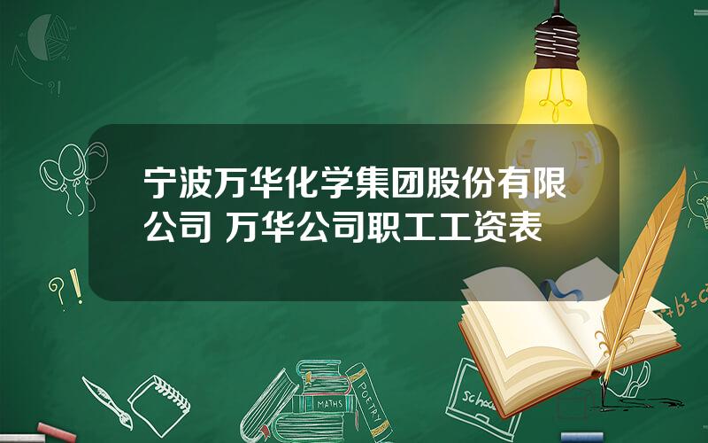 宁波万华化学集团股份有限公司 万华公司职工工资表